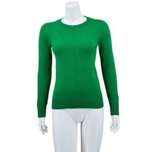 Banana Republic Sweater Womens‎ XS Kelly Green Knit Cotton Long Sleeves Classic
